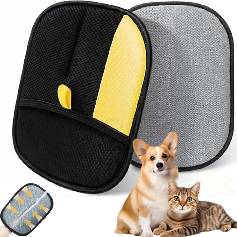 Pet Hair Remover Glove Reusable Static Fur Catcher for Dogs Cats, Lint Cleaner for Couch Clothing Bedding, Pet Grooming Tool