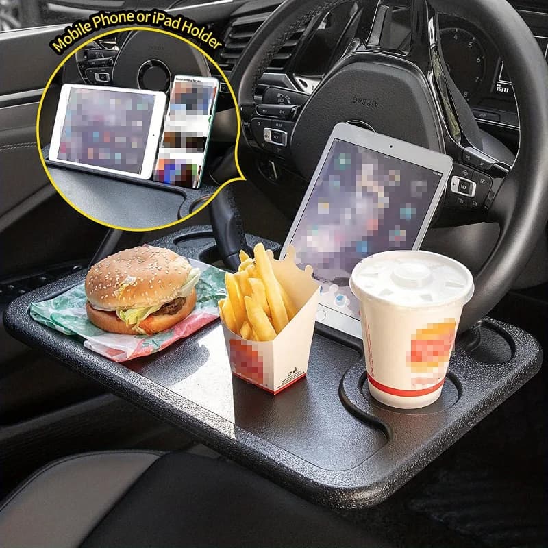 Zoopabaus volante per auto da tavolo, tavolo da viaggio per Laptop o Notebook, gancio per mangiare cibo sul vassoio del volante, universale