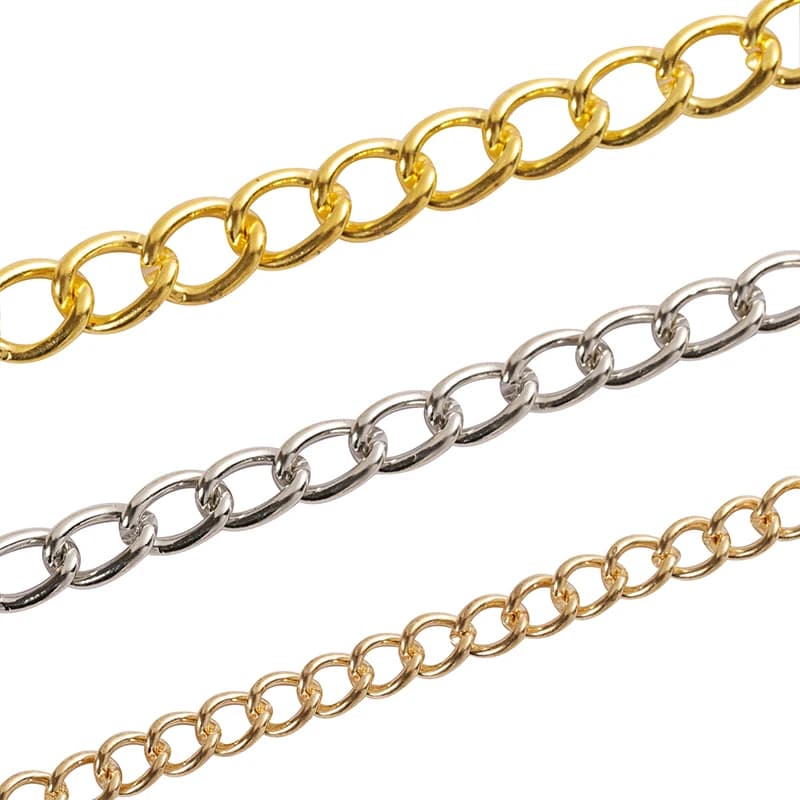 2Meters 2.5/3.5/4.5mm Metal Chains Flat Extension Chains Gold Silver Color For DIY Jewelry Making Bracelet Necklace Accessories
