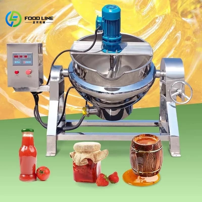 Water Agitator with Stainless Steel Electric Kitchen Pot, Heat kettle with vertical oil jacket, tiltable, customized