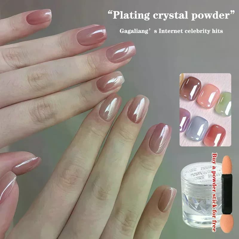 Polvere Glitter Aurora Pearl White per Unghie, Effetto Cromo Moonlight White, Pigmento a Specchio per Decorazioni Nail Art