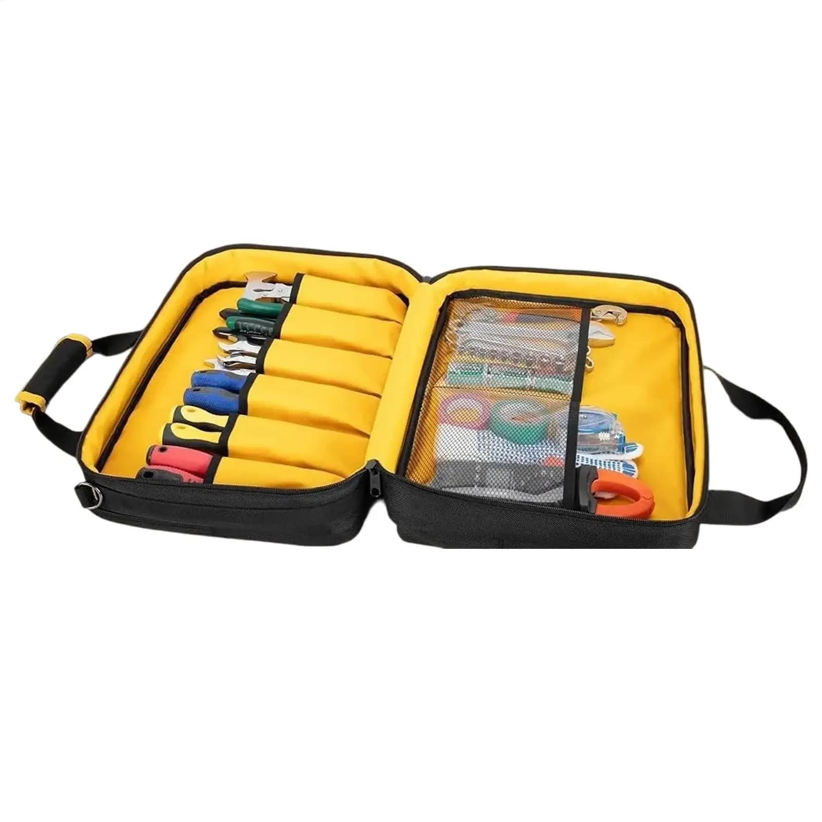 Heavy Duty Tool Bag HVAC Storage Pouch With Laptop Sleeve Tool Storage Bag For Plumbers Electricians Engineers Garage