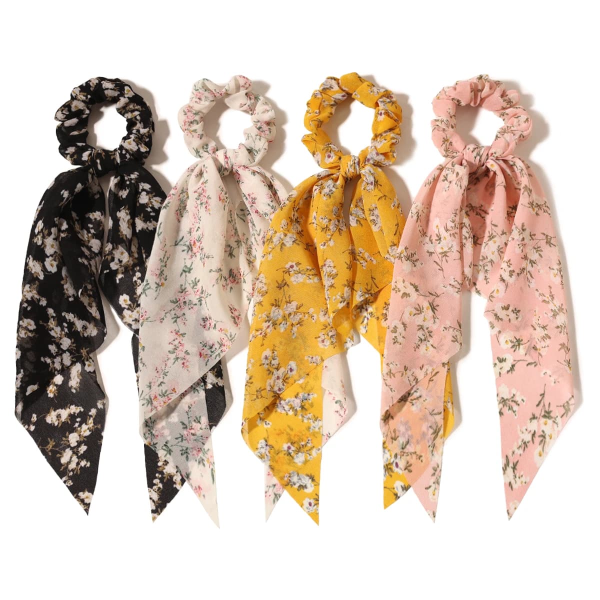 Furling Girl 1PC sciarpa fiocco per capelli nastro lungo supporto per coda di cavallo cravatta per capelli Scrunchies donna ragazze fasce elastiche per capelli accessori per capelli