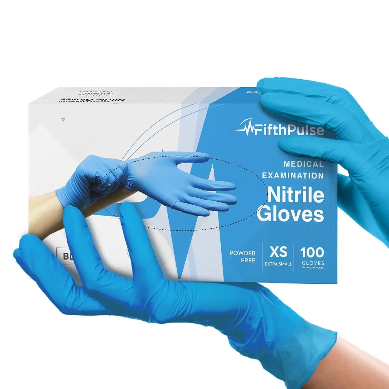Guanti Medici in Nitrile Blu, Taglia XS, Confezione da 100 - Senza Lattice, Monouso, Grado Chirurgico