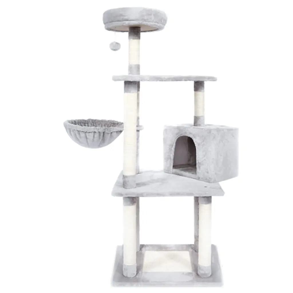 Comodo Albero per Gatti Multistrato in Peluche con Amaca e Tiragraffi per Gioco e Riposo Interno, Personalizzabile