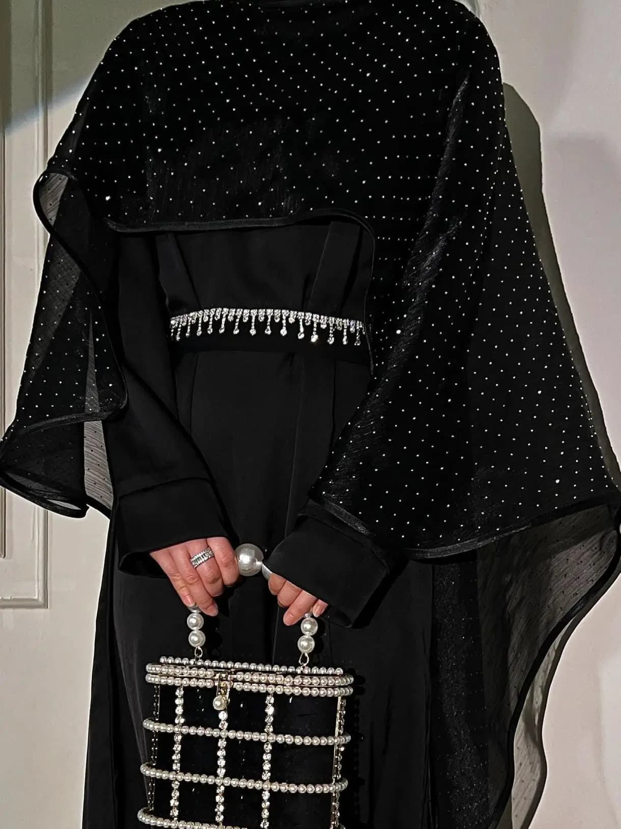 Vendita calda Dubai Caftano Donna Elegante Diamanti di lusso Abaya Abito lucido Ramadan Jalabiya Eid Marocco Eid Party Abbigliamento musulmano