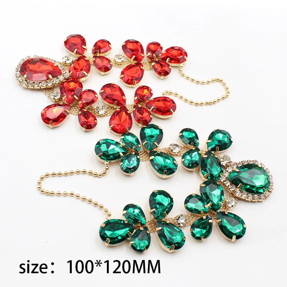 Nuovo 1 pezzo 100 * 120mm metallo estate fai da te bikini spiaggia infradito catena decorazione strass