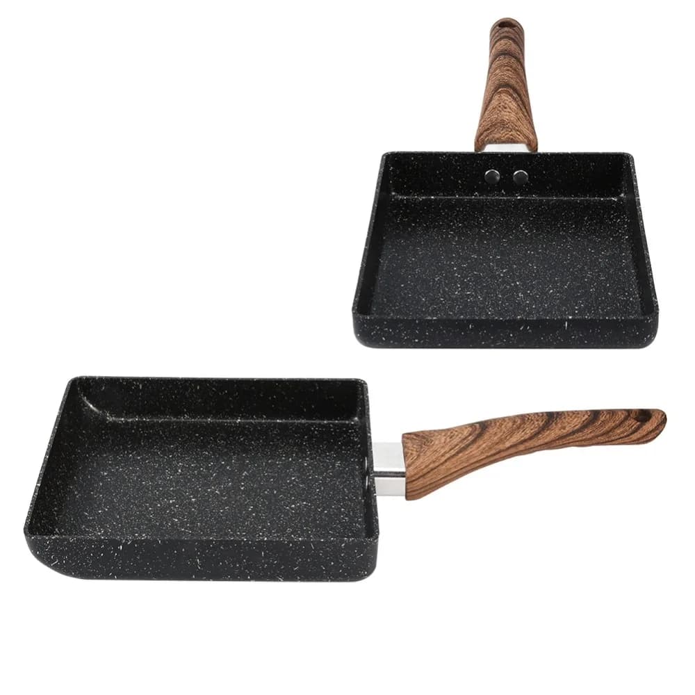 Utensile da Cucina: Padella Antiaderente Rettangolare Portatile per Tamagoyaki e Omelette, Nera, Facile da Pulire, per Uova Arrotolate, Forniture per la Casa