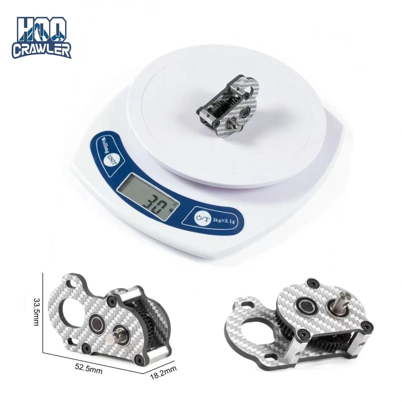 Cambio Ultraleggero LCG Chass 48 Pitch in Carbonio Argento per Costruzioni e Configurazioni di Chassis LCG 1/10