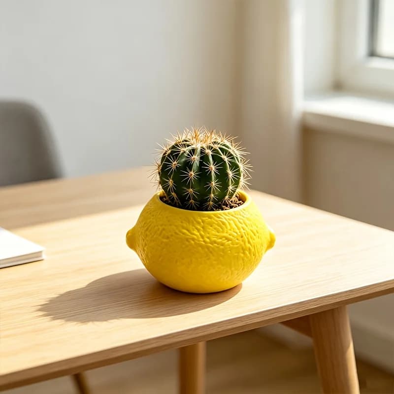 Lemon Shape Decorative Planter Pot For Succulent Cactus Mini Plant Desktop Garden Decor