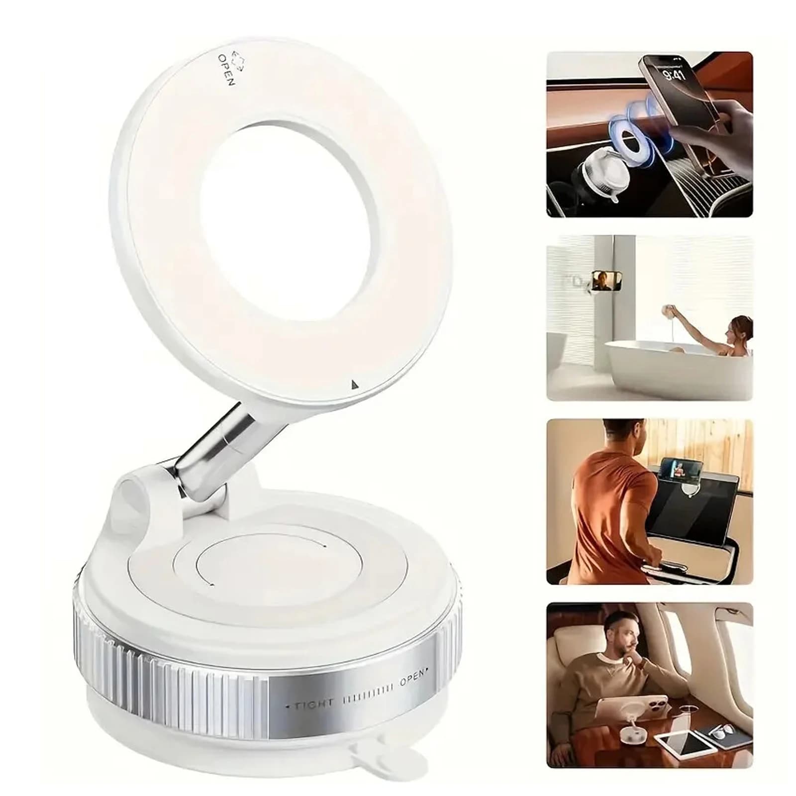 Supporto per telefono magnetico con forte aspirazione sottovuoto Supporto per telefono per auto con ventosa retrattile pieghevole 360 ° Supporto per auto magnetico regolabile