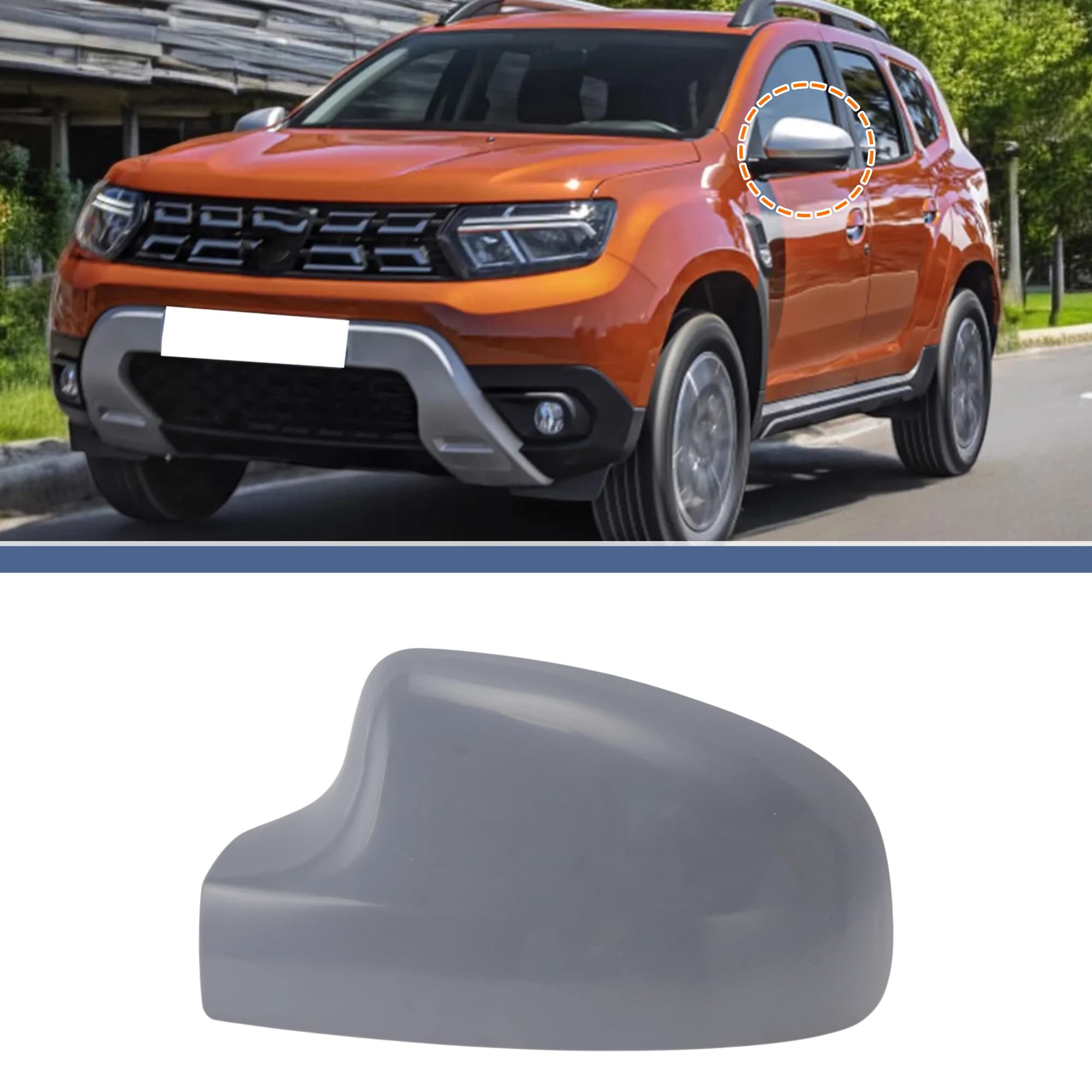UXCELL Left Driver Side Mirror Cover Cap Replacement Gloss Gray for DACIA DUSTER