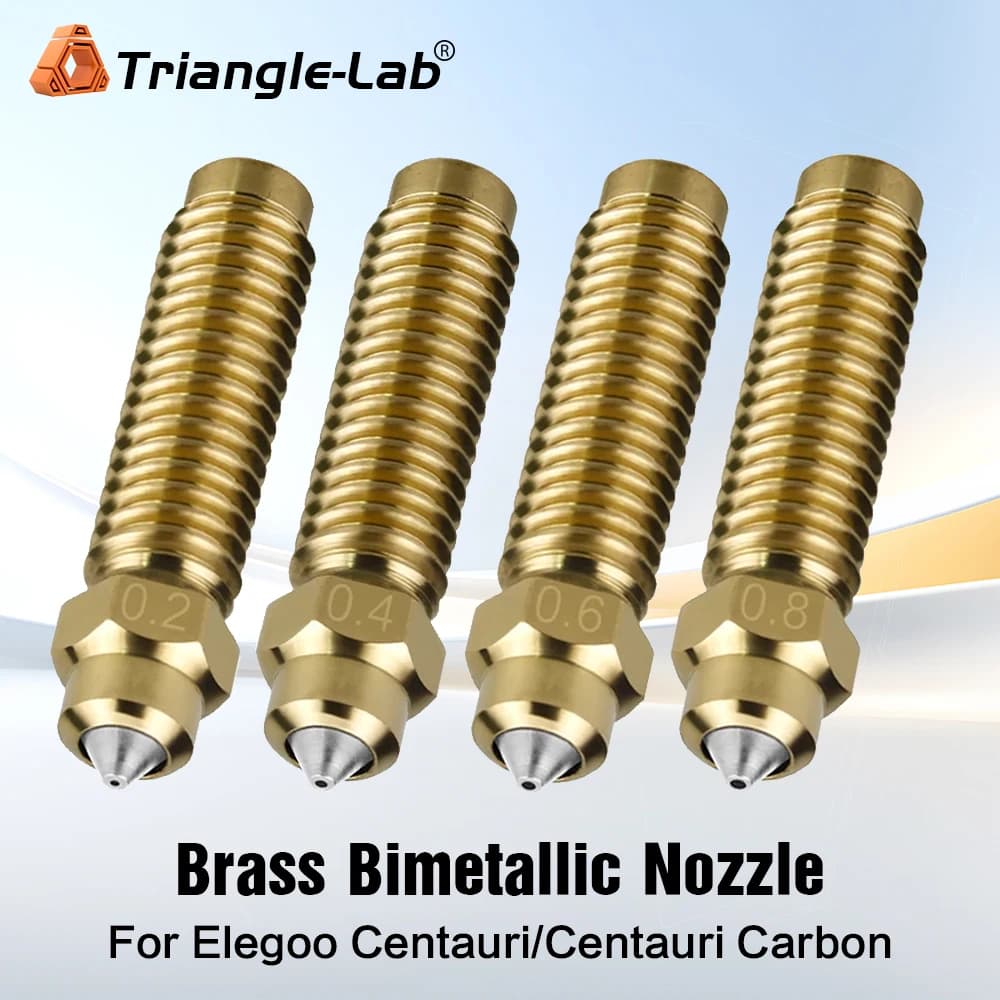 Ugello Bimetallico in Ottone Trianglelab per Elegoo Centauri 0.2/0.4/0.6/0.8mm, Ugelli Hotend di Ricambio per Stampante 3D Elegoo Centauri Carbon
