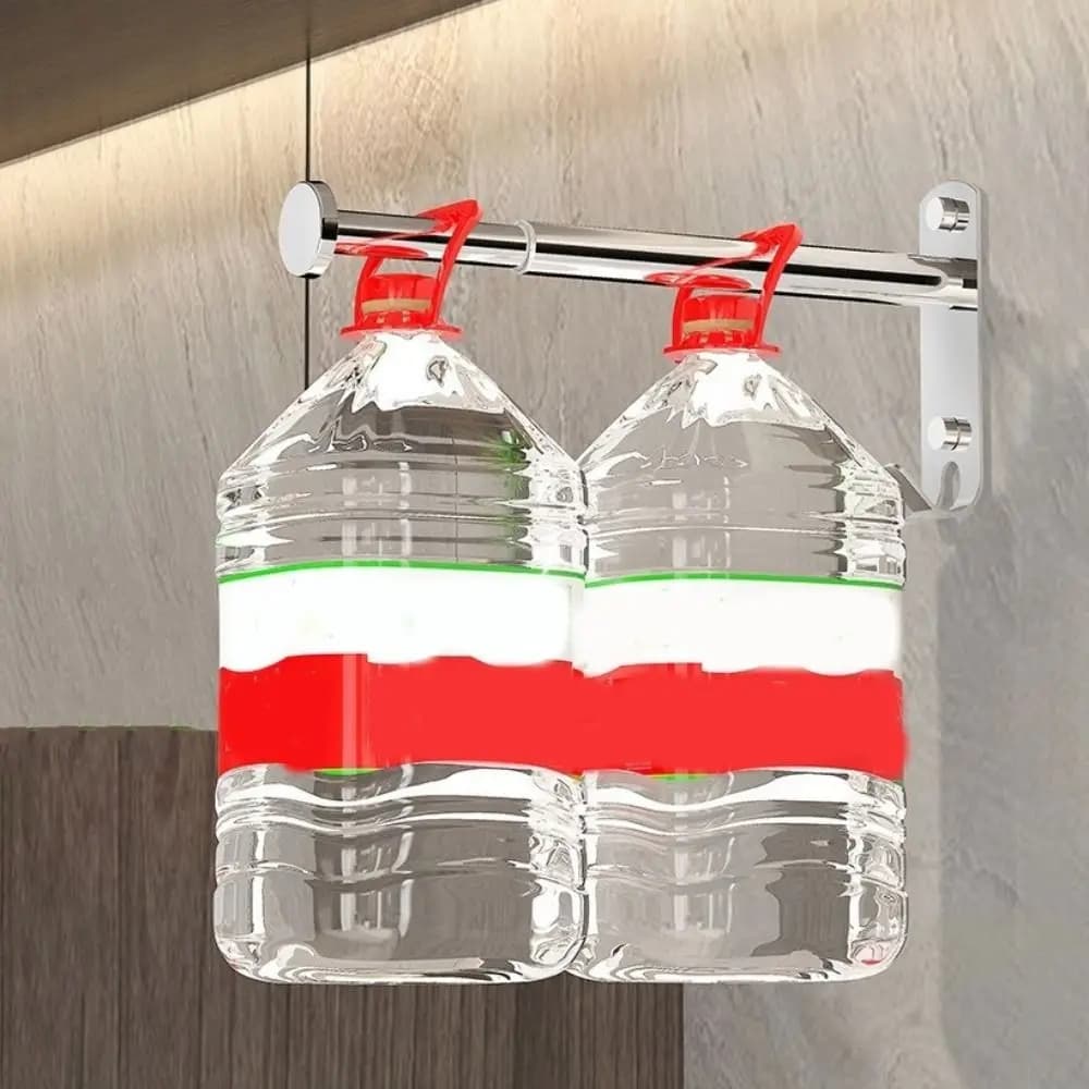 2Pcs Stainless Steel Clothes Hanger Storage Rack Wall-mounted Foldable Scalable Storage Racks Punch-free Waterproof