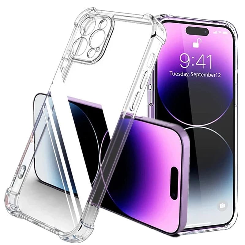 Custodia per telefono trasparente in silicone antiurto per iPhone 13 11 14 Pro Max 12 Mini Custodia protettiva per obiettivo per IPhone 15 16 PRO XS MAX X
