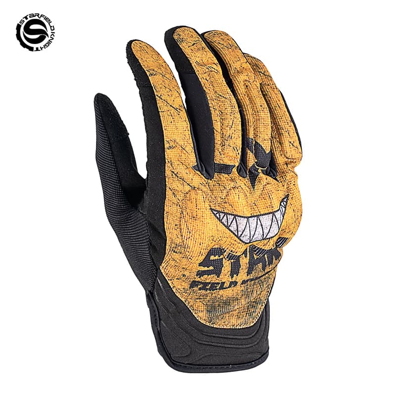 Guanti da moto gialli Star Field Knight estivi traspiranti antiscivolo resistenti all'usura ammortizzazione protezione delle articolazioni equipaggiamento da equitazione