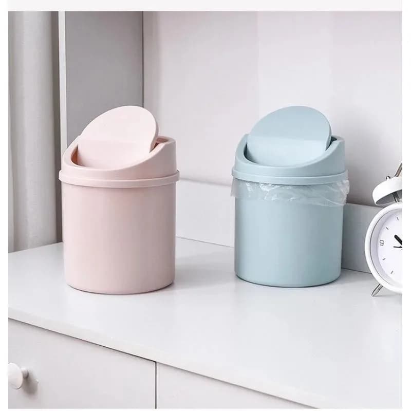 Mini pattumiera da tavolo con coperchio con punta per dito aperto per casa, ufficio, scrivania, camera da letto, robusto contenitore salvaspazio in plastica ABS per rifiuti puliti