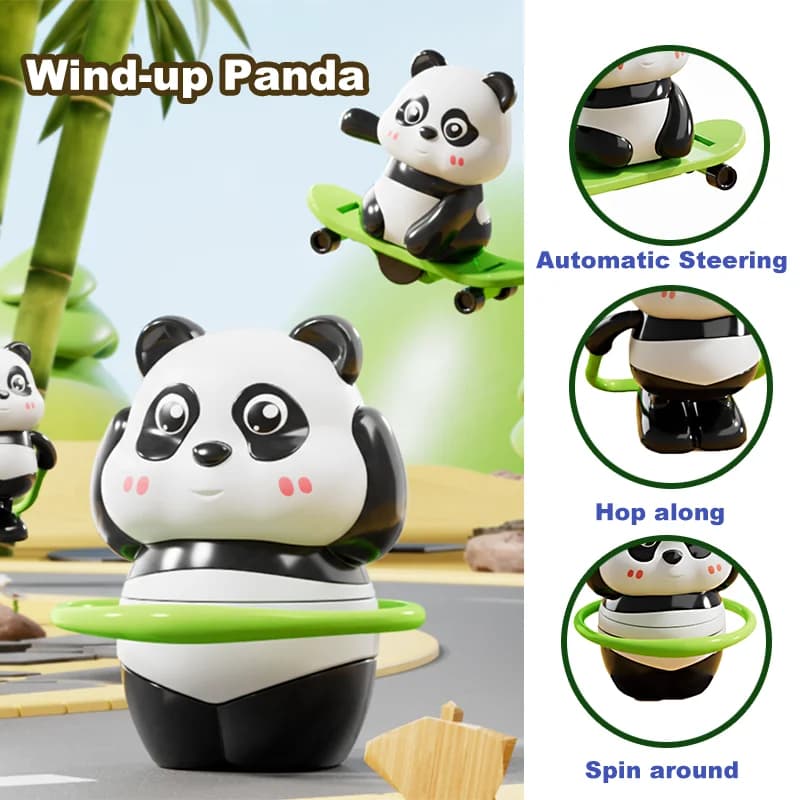 Panda Toy Winding Mechanism Skateboard Hula Hoop Corda for Jumping Turning Sideways - Combination of Educational Classic Toys