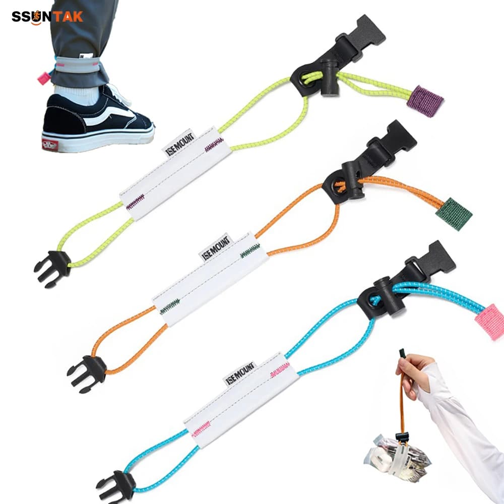 SSUNTAK Fascia Elastica Riflettente per Caviglia con Fibbia, Clip Antiscivolo per Pantaloni, Cintura di Sicurezza Notturna per Ciclismo e Corsa