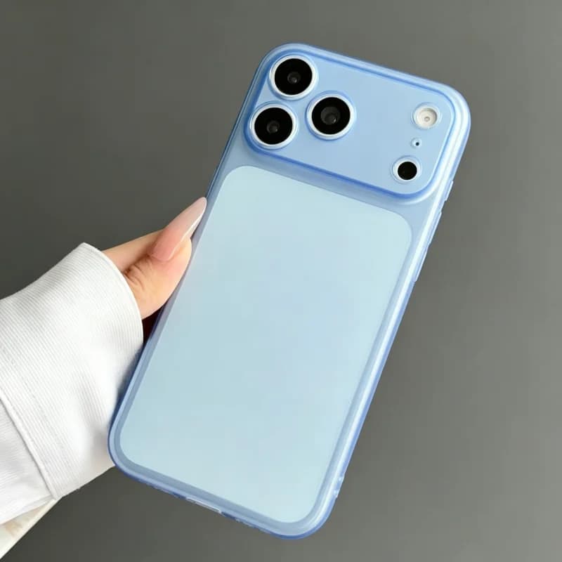 Original Color Soft Silicone Ultra Thin Matte Clear Case for iPhone 17 16 15 14 13 Pro Max Shockproof Large Camera Bumper Cover