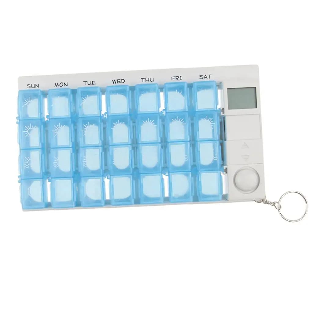 Pill Organizer Electric 7 Days Medicine Storage Box with Digital Reminder for Daily Tablet Vitamin Management