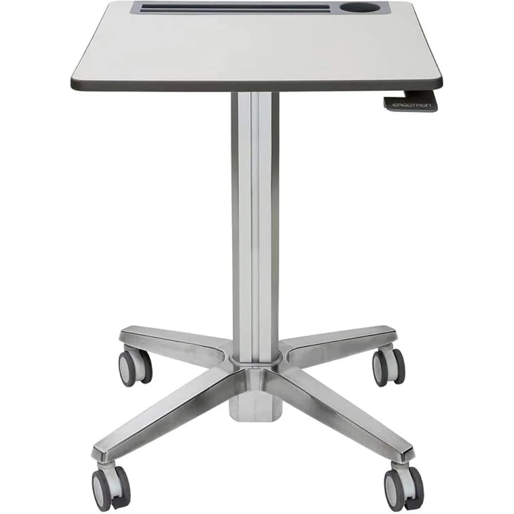 LearnFit Scrivania mobile in piedi, piccola scrivania con supporto per computer portatile con rotelle ad altezza regolabile con ruote per aula, ufficio