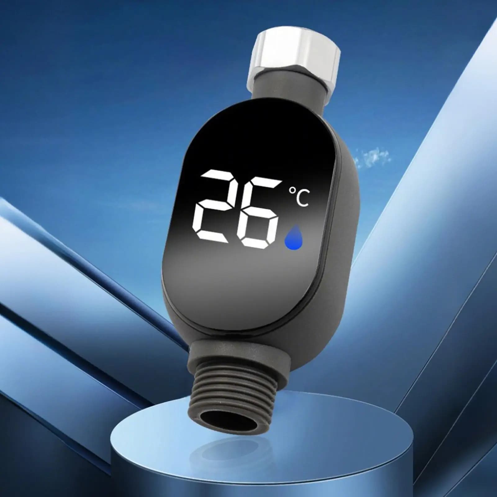 Indicatore di temperatura per doccia a LED, misuratore di temperatura dell'acqua con display a LED, monitor intelligente impermeabile per la casa e il bagnetto dei bambini
