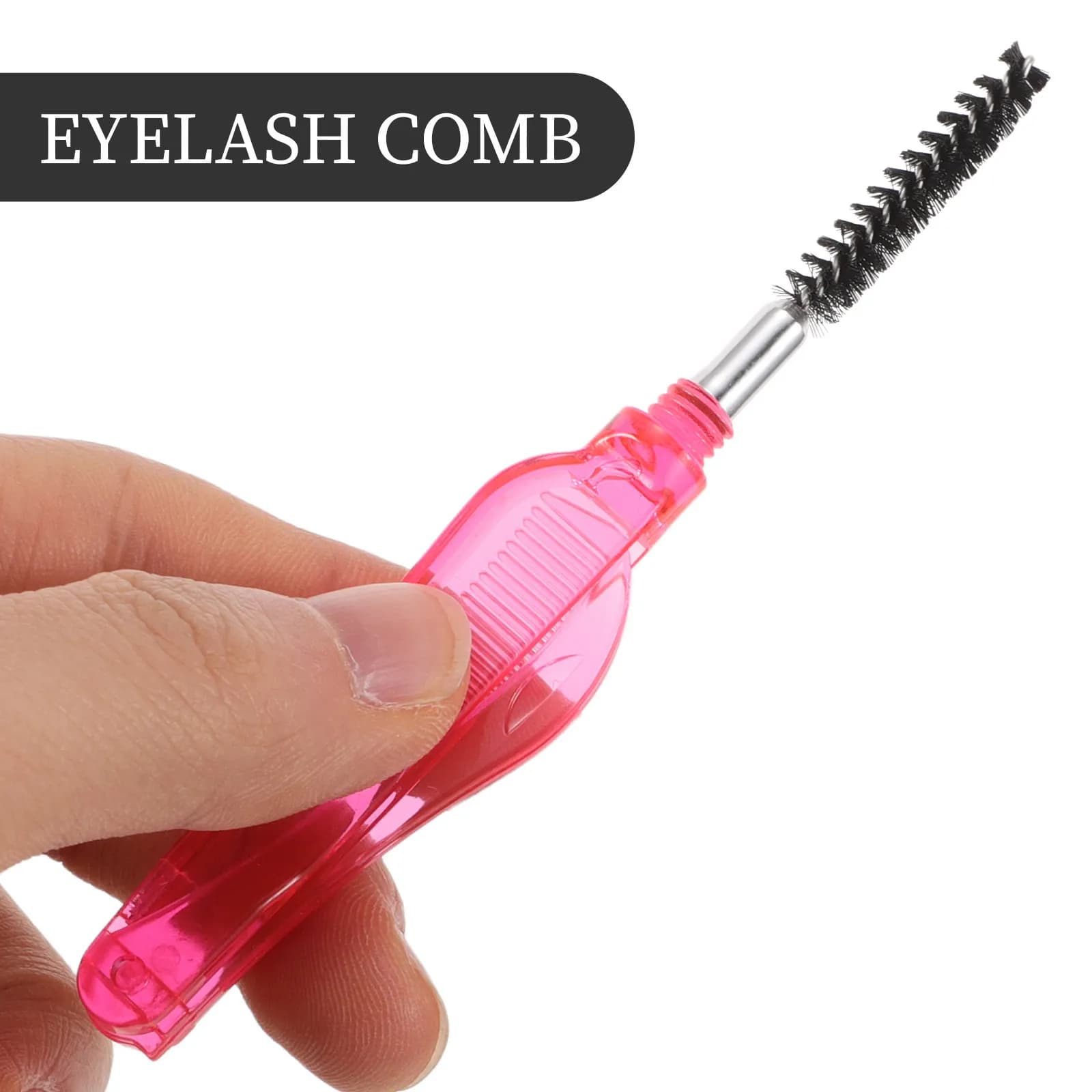 Double Head 2in1 Foldable Eyelashes, Mascara Brush, Eyebrow Separator, Female Makeup Laptop, Red