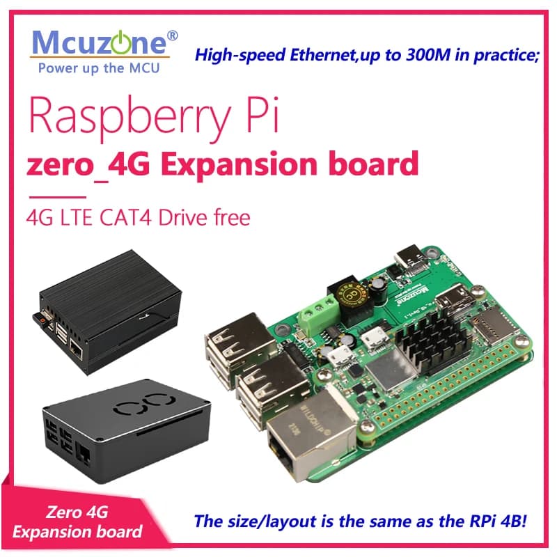 RPi0 TO 4B, Raspberry Pi zero-4G expansion card, RS485 ISO, USB, zero2 W to RPI 4B, 4G LTE CAT4, without driver