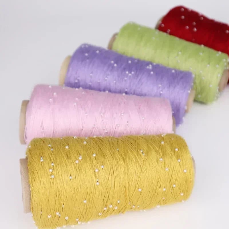 [Silk Joy] Filo di cotone di seta perlata, filo di lana fine di puro cotone intrecciato a mano, uncinetto fai da te
