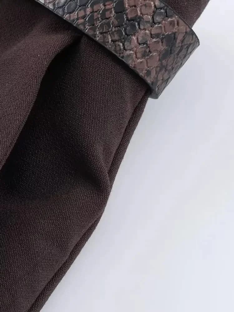 Pantaloncini Estivi da Donna HH, Versatili, a Vita Alta, con Cerniera, Tasche e Cintura, Lunghezza al Ginocchio, Tinta Unita