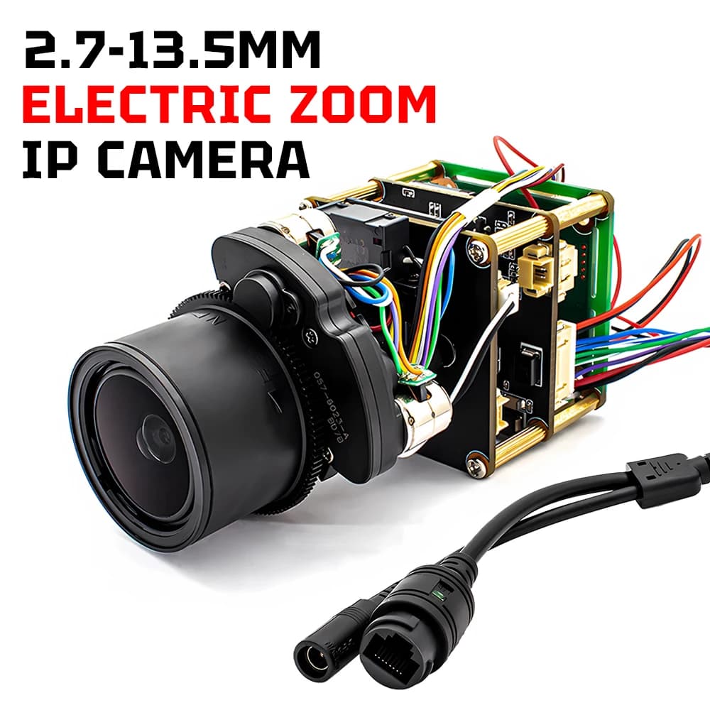 Modulo telecamera IP POE con messa a fuoco automatica 2,7-13,5 mm zoom 5X motorizzato 8MP IMX335/IMX415 Sensore luce nera Onvif RTSP Webcam HD di sicurezza
