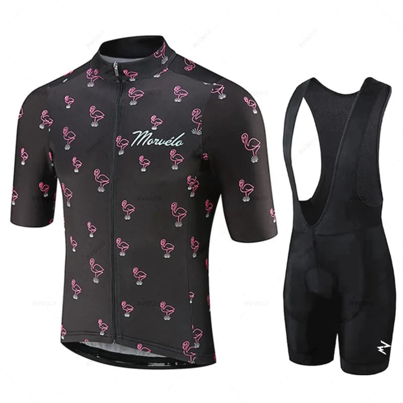 Maglia da ciclismo Morvelo Set Pro Uomo Abbigliamento da squadra Pantaloncini Ciclismo Maillot Tuta estiva a maniche corte Hombre Camicie da bici Bavaglino corto