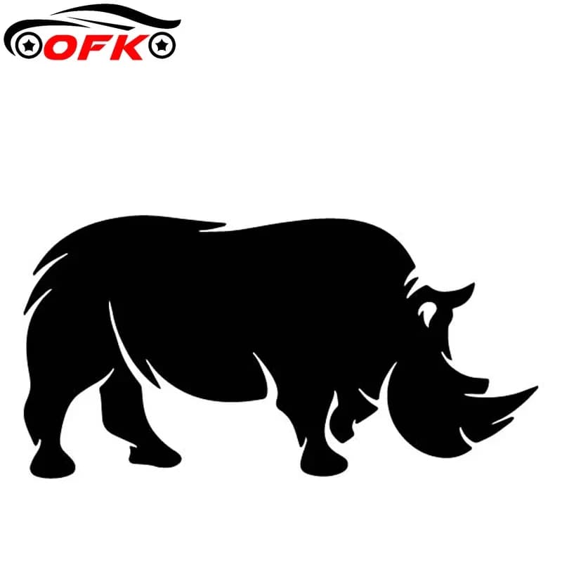 A sturdy model of self-adhesive rhinoceros car decoration decal luggage to cover scratches waterproof PVC sun protection. 16.6 CENTIMETRIES 8.4 CENTIMETRIES