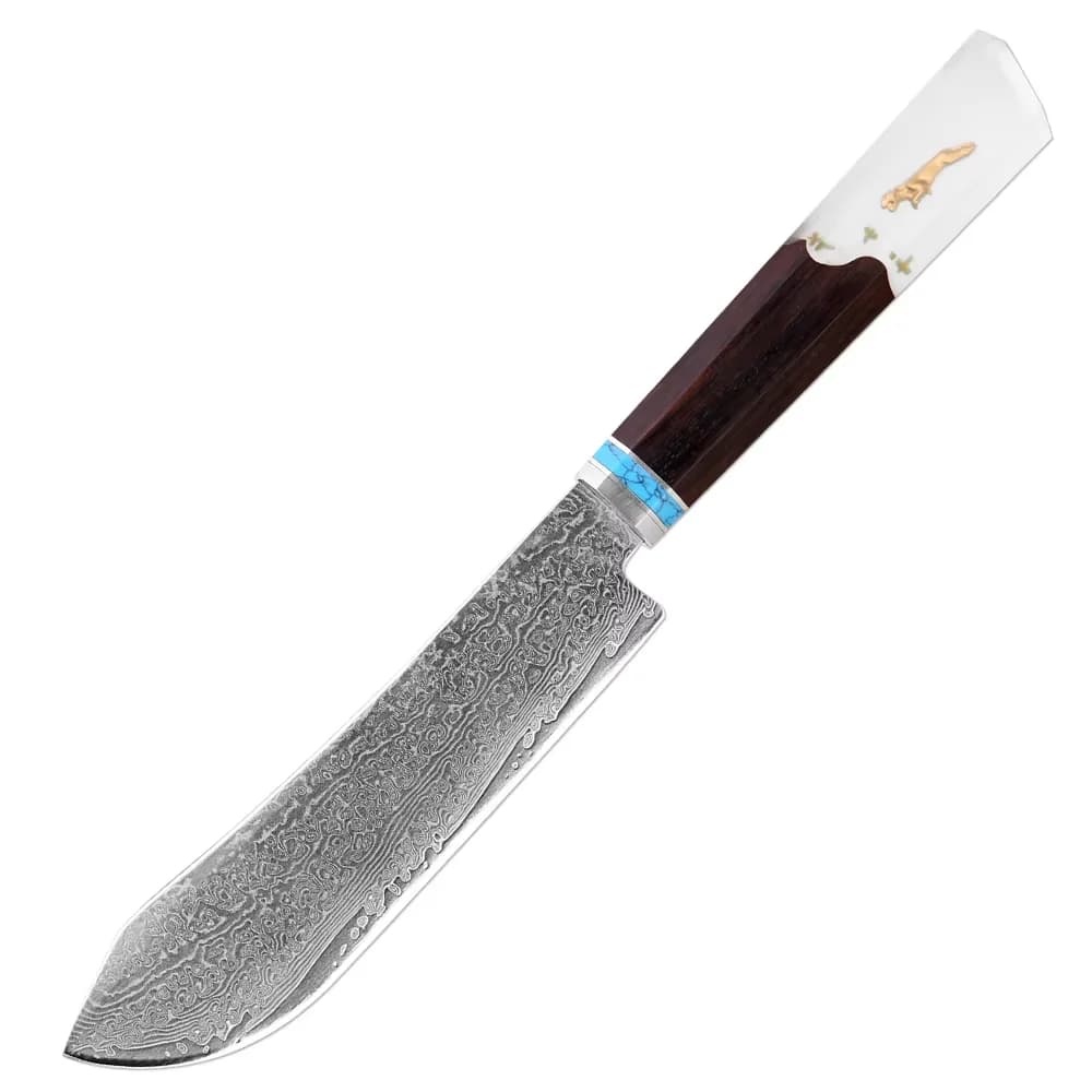 Premium Kitchen Knife, 6 Inch Utility Knife, Damascus Steel Sharp Chef Knife, Multipurpose Knife to Cut Fruit and Vegetables
