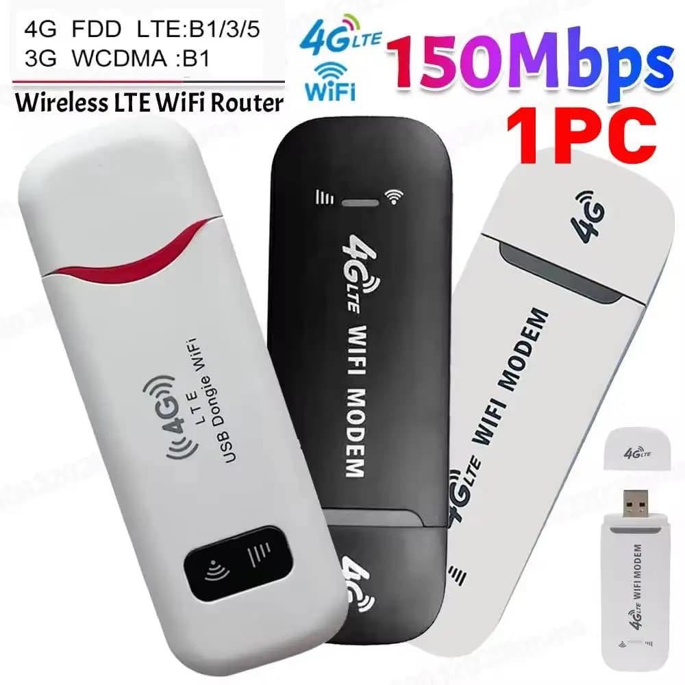 4G LTE Wireless USB Dongle Mobile Broadband 150Mbps Modem Stick 4G Sim Card Wireless Router Home Office Wireless WiFi Adapter