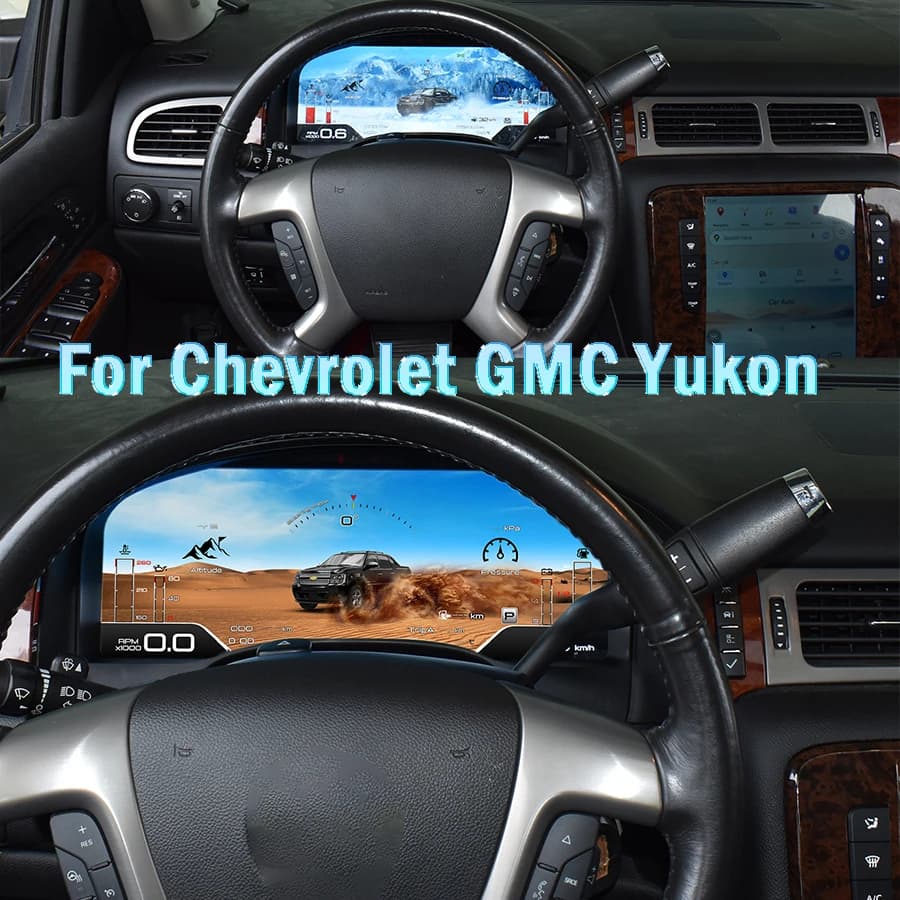 Strumento cluster digitale per auto LCD da 12,3 pollici intelligente per Chevrolet GMC Yukon Tahoe Suburban Silverado 2007-2013 Display Carplay