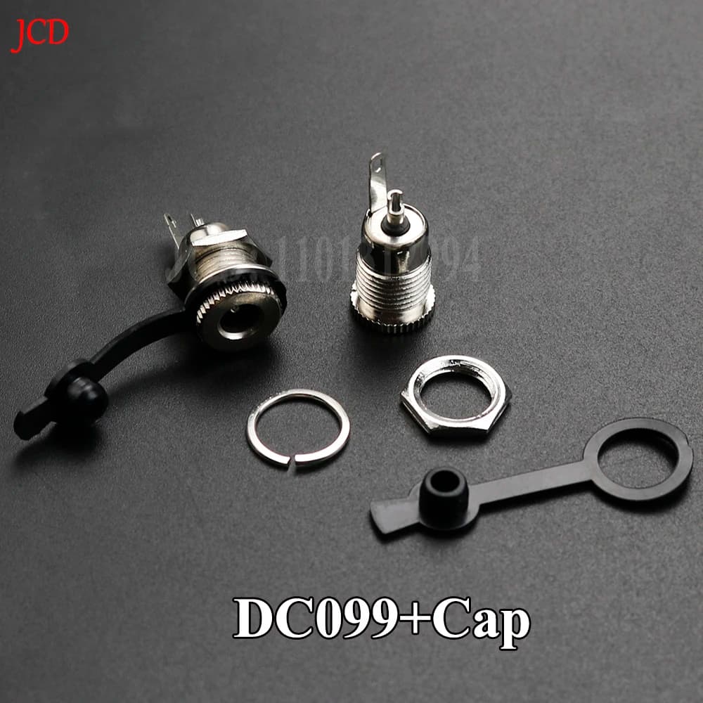 1/2/5PCS DC099 5.5*2.1 5.5*2.5 DC Power Jack Socket Female Panel Mount Connector metal 5.5 mm x 2.1mm With Waterproof Cap