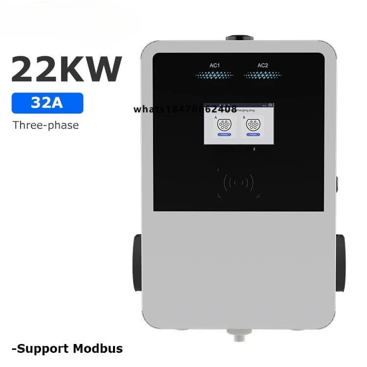 Stazione di Ricarica EV Electrly Panda Power Socket 7kW*2 AC, Caricatore per Auto Elettriche Resistente alle Intemperie con Cavo Lungo 5m, Wallbox Modbus