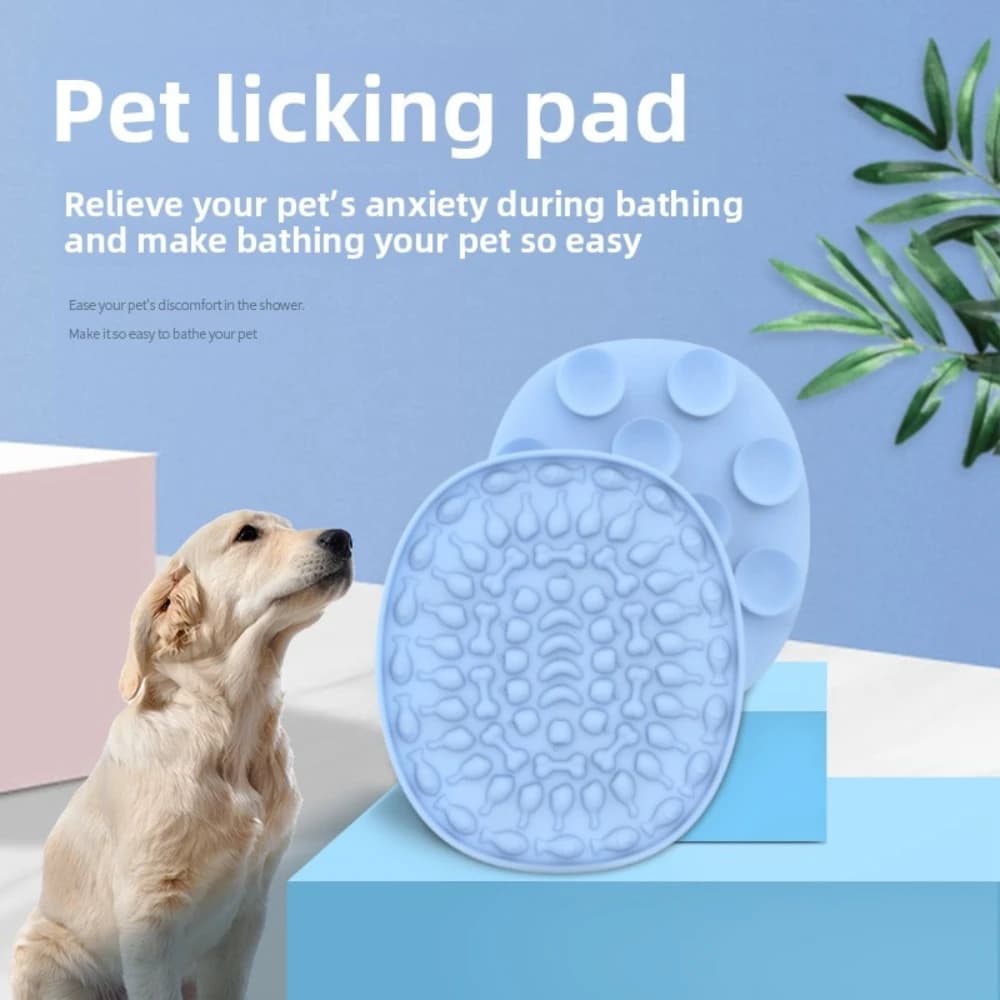 Silicone Pet Licking Mat & Slow Feeder Bowl, Interactive Treat Dispenser Pad for Dogs & Cats, Toy for Bath Time & Food Hiding
