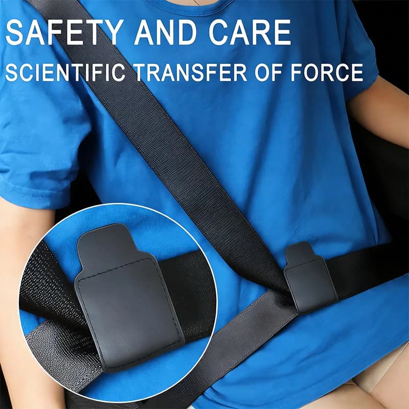 Kcimo Regolatore Cintura di Sicurezza Auto in Pelle PU 1 Pezzo, Clip Fissa Anti-Allungamento, Limitatore Cintura Protezione Bambini per Sicurezza e Stile Auto