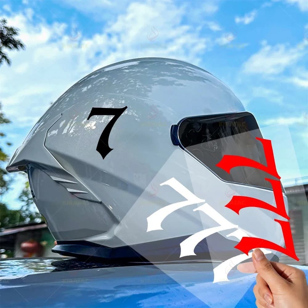 Adesivo digitale 777 per casco da moto, impermeabile, per carenature, serbatoi, parafanghi posteriori, biciclette, scocche di scooter, decalcomanie in vinile