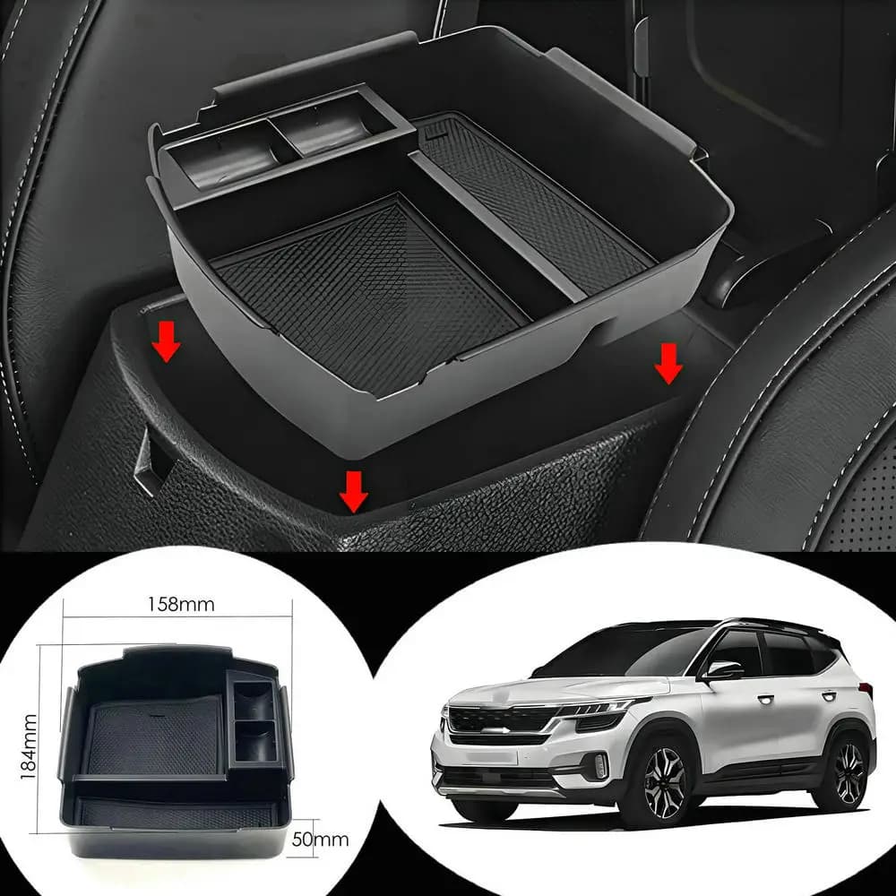 Scatola di immagazzinaggio interna auto per Kia Seltos 2020 2021 2023 2024 Auto bracciolo centrale scatola di immagazzinaggio organizzatore vassoio accessori auto