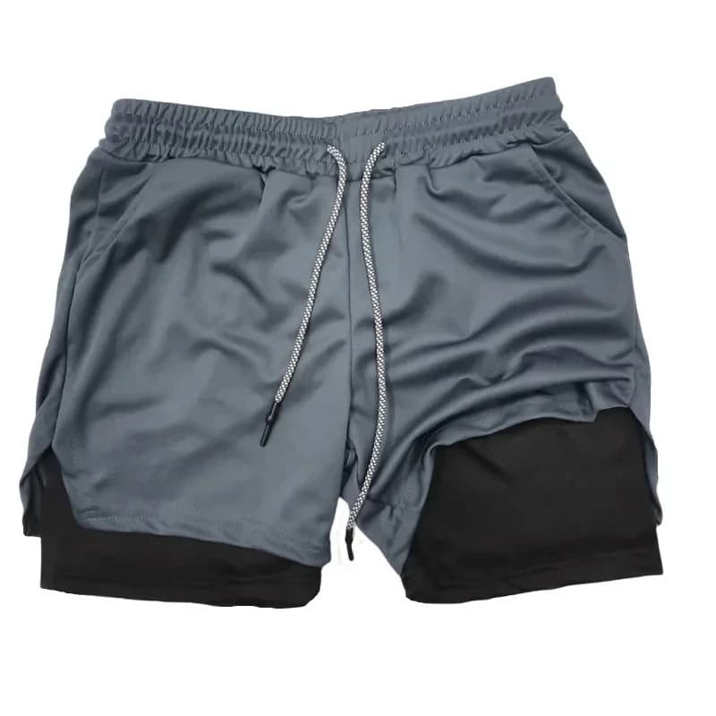 Men Running Shorts 2 in 1 Double-deck Sport Shorts Sportswear Gym Fitness Short Pants Training Jogging Bottom Men's Clothing