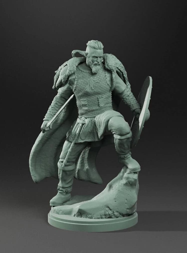 1/24 75mm 1/18 100mm Kit modello in resina Soldato vichingo Guerriero Figurina Scultura Non verniciata Nessun colore RW-577