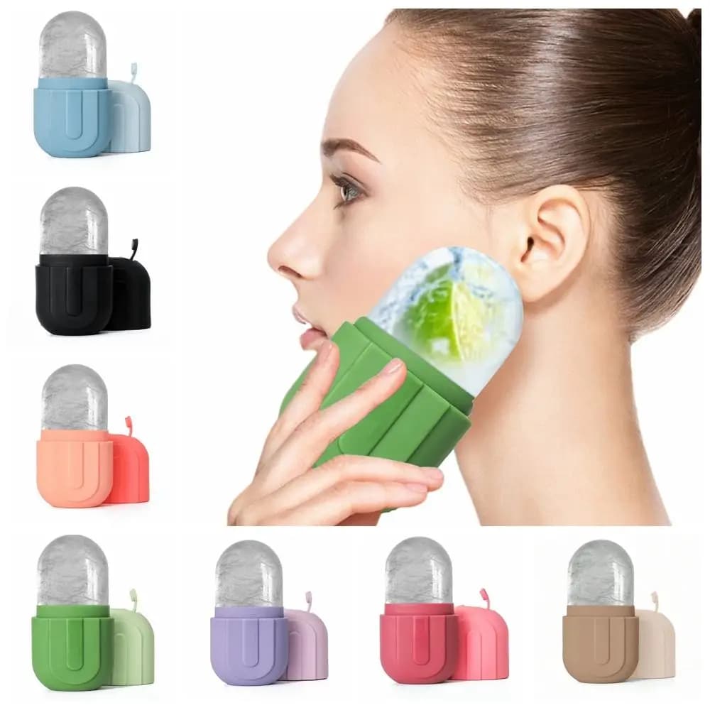 Rullo di ghiaccio in silicone per strumenti per la cura della pelle di bellezza del viso Lifting del viso Contouring Massaggiatore facciale Vassoi per cubetti di ghiaccio riutilizzabili