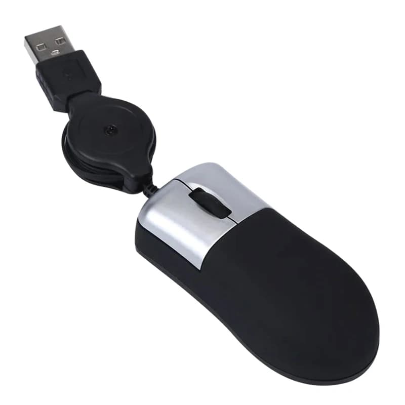 Mini Portable Play Mouse Wired with Ergonomie Retractable USB Optical Slide Wheel for Laptop Notebook PC Play Mouse for Computer