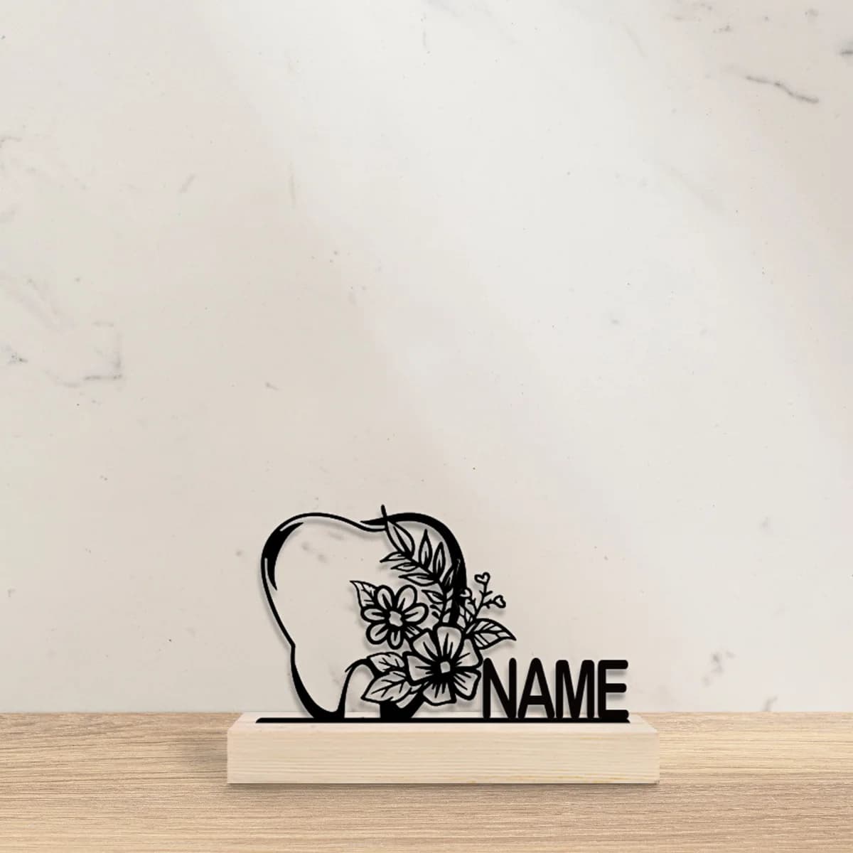 1pc Fashionable Personalized Custom Metal Statue Customizable Name With Wooden Base Unique Desktop Decoration Custom Gifts
