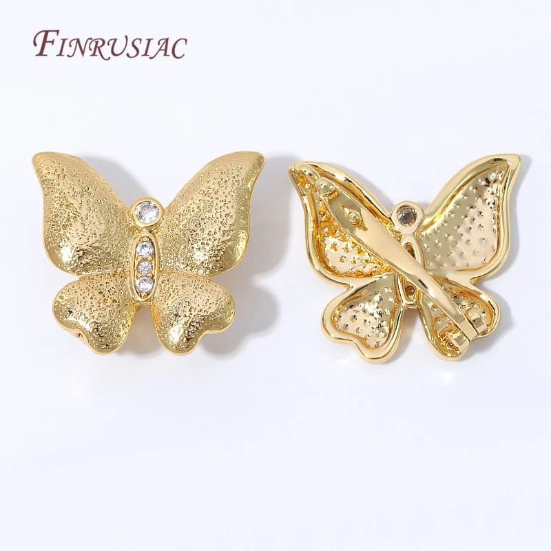 18K Gold Plated Butterfly Jewelry Clasp Connector with Zircon,Bracelet Clasp DIY Jewelry Making Supplies Findings Accessories