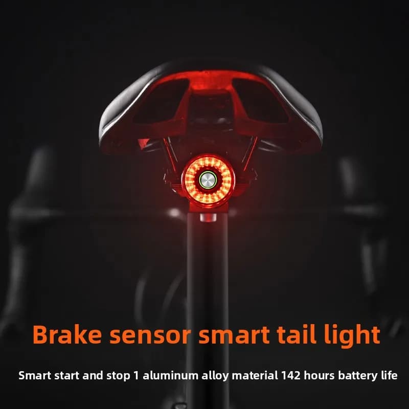 Luce Posteriore Intelligente per Bicicletta con Sensore di Frenata Automatico, Tipo-C, per MTB e Bici da Strada, Luce di Avvertimento per Ciclismo